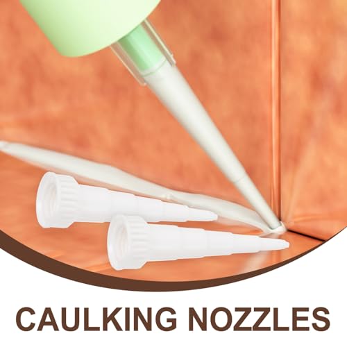 SOLUSTRE 4-Pack Caulking Nozzles Cone Tips 2.55X0.70 Inch for Precise Glue Dispensing and Caulk Finishing Tools Compatible with Standard Caulk Tubes