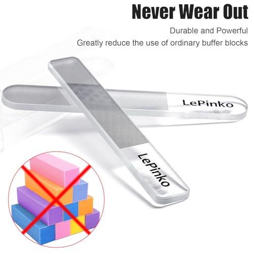 Nano Glass Nail Shiner, Multi-Purpose Nail Buffer Kit, 2 Pack - color: Translucent