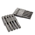 10PCS 2"/50mm T25 Torx Head Screwdriver Bit Set, 1/4 Inch Hex Shank with Quick Release Slot,S2 Steel Magnetic Security Tamper Proof Star 6 Point Screw Driver Kit Tools - color: 50mm/2inch, size: T25