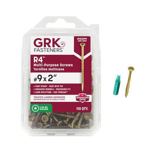 GRK Fasteners R4™ #9 x 2 Multi-Purpose Framing Screws, 110 PCS - size: #9x2" 110 count
