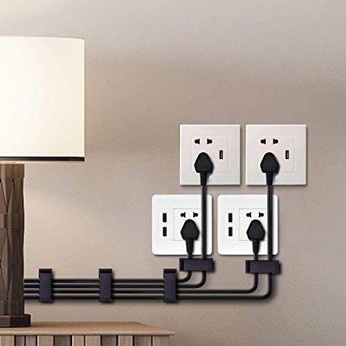 SOULWIT 50Pcs Self Adhesive Cable Management Clips - Black - color: Black