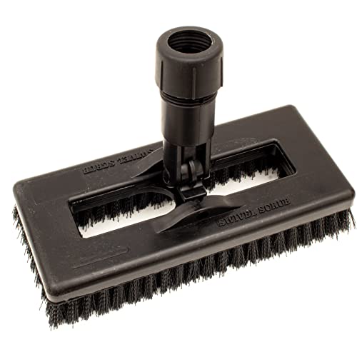 SPARTA 3638831EC03 Polyester Rectangle Scrub Brush, Floor Brush, Cleaning Brush With Swivel Head For Cleaning, 8 Inches, Black - color: Black