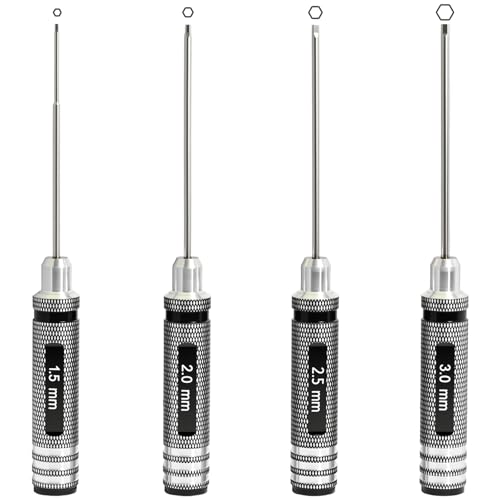 Hex Driver Set 1.5/2.0/2.5/3.0mm, RC Screwdriver Kit - color: Black-2