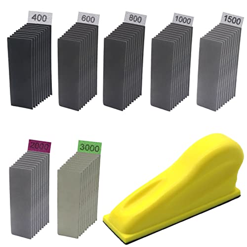 Micro Zip Detail Sander 70PC Sandpaper-Grit 400 600 800 1000 1500 2000 3000 - style: Black 400-3000 Grit