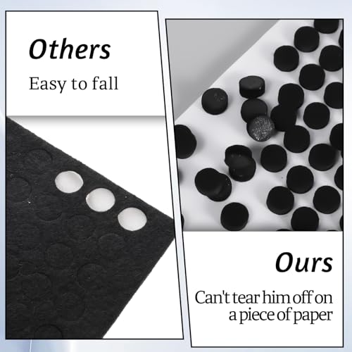 312Pcs Small Felt Pads for Coasters Bottom Dots 3/8" Felt Cabinet Door Bumpers Cushion Dots Adhesive Felts Furniture Pads Round Furniture Feet Floor Protectors for Chair Legs Hardwood Floors, Black