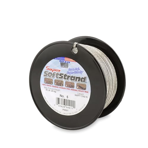 SuperSoftstrand Picture Hanging Wire - Shop Spool - 500 ft - #5, 43 lb - size: #5, 43 lb, style: Shop Spool