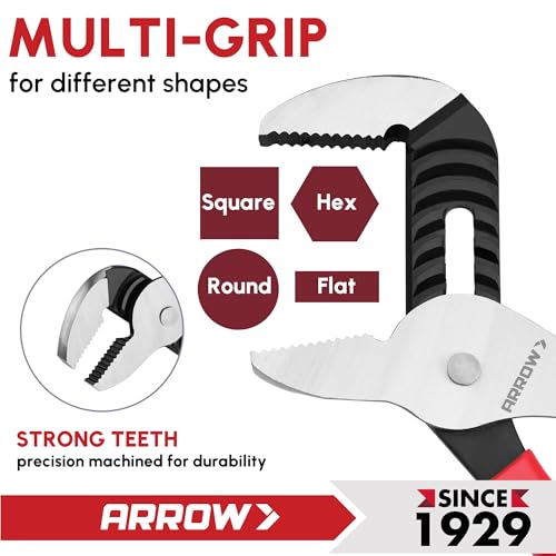 ARROW Groove Joint Pliers, 10" Adjustable Water Pump Pliers - size: 10"
