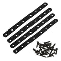4 Pack Flat Straight Brackets, 246mm/9.7" Black Mending Plates - color: Black, size: 246mm/9.7"