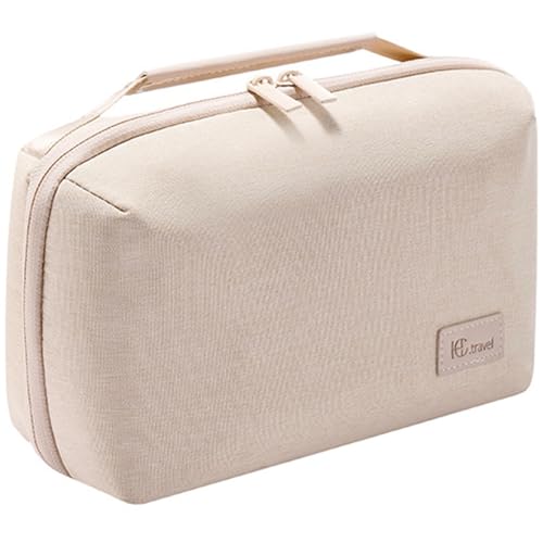 Kaxich Travel Electronics Organizer Pouch, Portable Cable Organizer Case - color: Beige