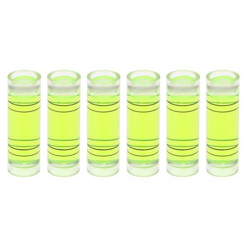 HARFINGTON 6pcs Small Cylindrical Bubble Level Vials 9.5x30mm PMMA Mini Horizontal Bubble Spirit Level Measuring Layout Tools for RV TV Picture Frame Hanging Tool Leveler - size: 9.5x30mm
