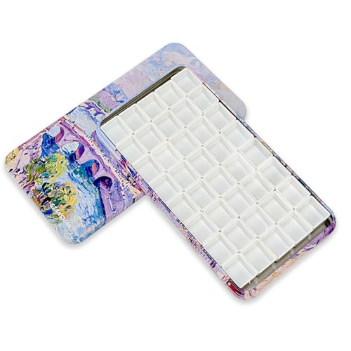 qianshan 40Pcs Empty Half Pans Watercolor Tin Palette with Magnetic Stripe - color: Paris Impression