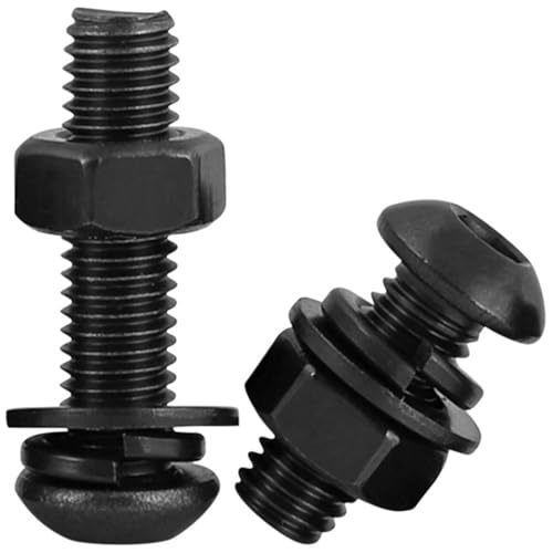 20 PCS M6*20 Cup Head Nuts and Bolts, Hex Head Bolt, Furniture Spare Parts, Crib Bolts Replacement Kit, Fully Threaded, Black Oxide Furniture Screws Connector for Chair Furniture Cots Beds - size: M6*20