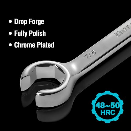 DURATECH Flare Nut Wrench Set, 10-Piece, 1/4"-7/8" & 9-21mm - color: Silver, size: 10pc, SAE&Metric