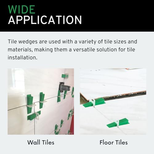 1200 Tile Leveling Wedges for Tile Spacer Leveling System – Durable Plastic Wedges for Precise Tile Installation and Lippage Prevention - color: 1200 Wedges