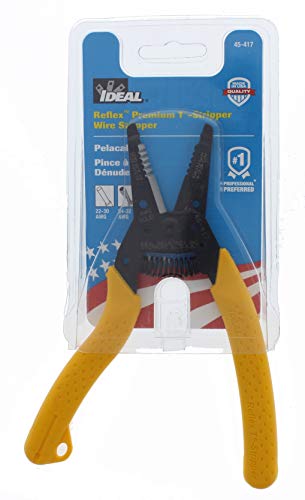 IDEAL Electrical 45-417 Premium Reflex T Stripper - 22-30 AWG solid, 24-32 AWG stranded, Wire Stripper with Plier Nose, Slide Lock, Textured Grips (Pack of 2) - size: 22-30 AWG Solid (Pack of 2)