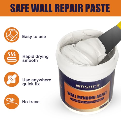 Drywall Repair Kit Drywall Hole Repair Patch Kits Wall Spackle Repair Paste with 8.5OZ White Wall Repair Putty with Scraper, Wall Surface Hole Fill Quick and Easy Solution (1Pack) - color: 1Pack