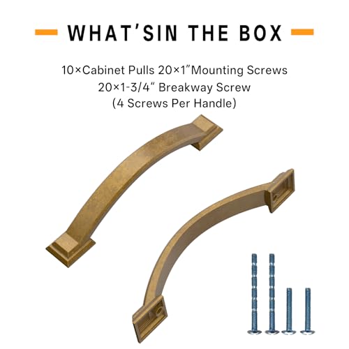 10 Pack Antique Brass Cabinet Pulls 3.75 Inch Kitchen Cabinet Handles - color: Antique Brass, size: 3.75 inch（96mm）, style: 10 Pack