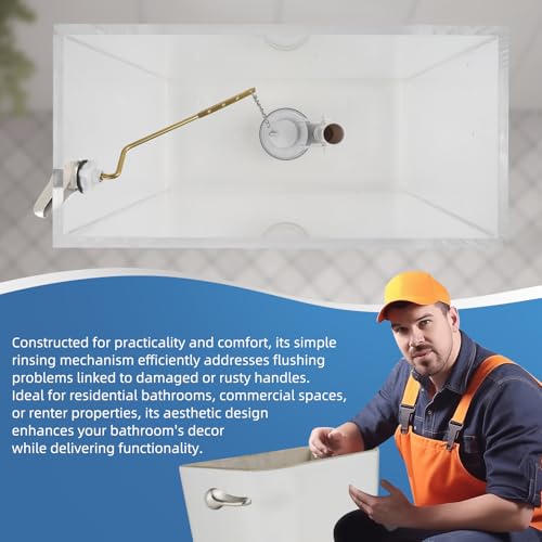 iFealClear Universal Metal Toilet Tank Flush Lever Replacement, Side Mount Toilet Handle Replacement Kit, Solid Brass Toilet Trip Lever Fits Most Toilets, Stainless Steel Chain, Brushed Nickel - color: Brushed Nickel, style: Side Mount Design