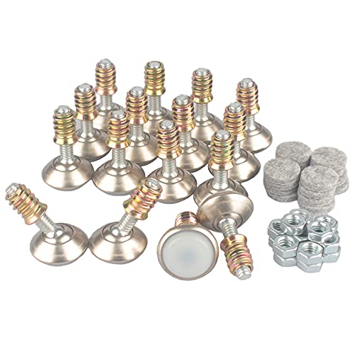 HUAYY Furniture Levelers Swivel Feet,Angle Height Adjustable(1/4-20 Nut Inserts Kits-16 Sets),Heavy Duty Leveling Legs for Table Chairs Cabinets Sofa,with High-Density Self-Adhesive Felt Pads - size: 1/4-20 Kits-16 Sets