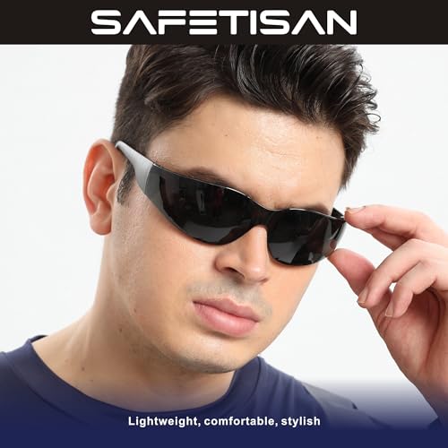 Tinted Safety Glasses Bulk, 24 Pack, Protective Shaded Safety Goggles, UV Protection Sunglasses, Scratch & Impact Resistant Dark Smoke Lense | Perfect for Construction, Shooting, Lab Work - color: 24pk-black Tinted