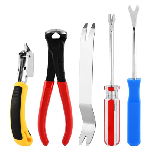 5‑Pack Upholstery Carpet Staple Remover and Nail Puller Remover Tool Set