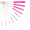 10" Extra Long Tube Cleaning Brush Set - 10 Pack - Pink - color: Pink, size: 10pk - 2mm 3mm 4mm 5mm 6mm 8mm 12mm 16mm 20mm 24mm