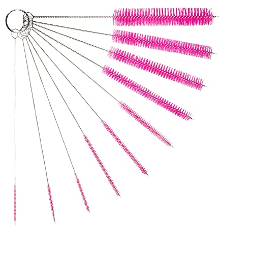 10" Extra Long Tube Cleaning Brush Set - 10 Pack - Pink - color: Pink, size: 10pk - 2mm 3mm 4mm 5mm 6mm 8mm 12mm 16mm 20mm 24mm
