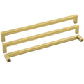 Goldenwarm Gold Cabinet Pulls Kitchen Cabinet Door Handle - LSJ12GD320 Brushed Brass Drawer Pulls 12-3/5 Inch Hole Center Modern Square Cupboard Handles Hardware Dresser Knobs 25 Pack - color: Gold, size: 12-3/5in Hole Centers