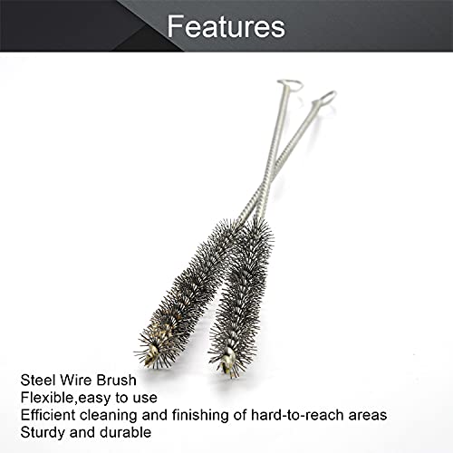 Utoolmart Steel Wire Cleaning Brush, Spiral Power Tube Brush, Steel Wire Tube Brush Cleaning Tool, Tube Bottle Brush, 0.6-inch Diameter 12-inch Length, 2pcs - color: 2pcs, size: 1.5cm