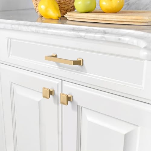 Amerdeco 10 Pack Champagne Bronze Cabinet Pulls 3-3/4 Inch(96MM) Hole Centers Kitchen Cabinet Handles Cabinet Hardware Kitchen Handles for Cabinets Cupboard Handles Drawer Pulls ZH0019 - color: Champagne Bronze, size: 3.75" Hole Center