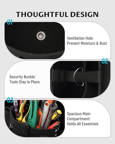 Lichamp Bull Pin and Spud Wrench Holder, Construction Tool Belt Pouches Bolt Bag for Iron Work - size: Large