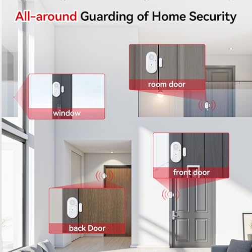 Sanjie Door Window Alarm Sensors, 5 Pack, 125dB, Volume Control - color: White