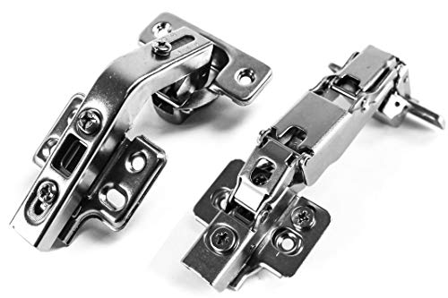 Berta (2+2) 135/165 Degree Hinges Combination, Full Overlay, 2-Cam 4-Way Adjustment, Concealed Frameless Lazy Susan/Bi Folding Cabinet Door Hinges Set with Screws (135 & 165 Degree Soft Close Hinges)