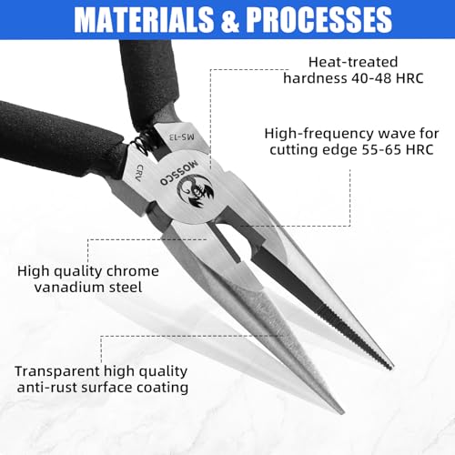 Needle Nose Pliers, 5" Mini Long Nose Pliers with Cutter, Serrated Jaw Precision Small Needle Nose Pliers for Jewelry Making, Bending Wire, Crafts, Electronic Repair - size: 5''-1 pack