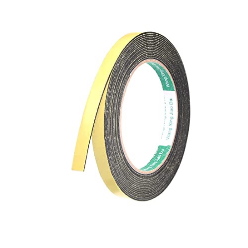 uxcell Sealing Foam Tape 10mm Wide 1mm Thick 5m/16.4ft Long, Self Adhesive Weather Strip for Window Door Insulation, Pack of 2 - size: 10mmx1mmx5m