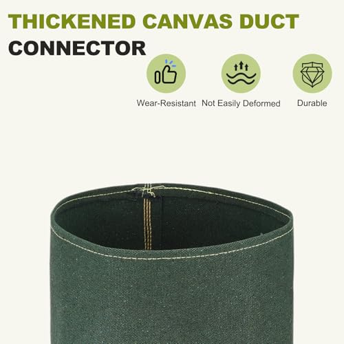 Duct Connector (10") - Flexible Canvas Female Fit Air Duct Vibration Noise Reducing Ducting Coupler Pipe Fitting Coupling for HVAC Ventilation Exhaust Fan Vent Systems, Green - size: 10 Inch