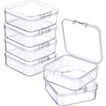 Jetec 6 Pieces Small Clear Plastic Storage Box, 2.1 x 2.1 x 0.8 Inch - size: 2.1 x 2.1 x 0.8 Inch