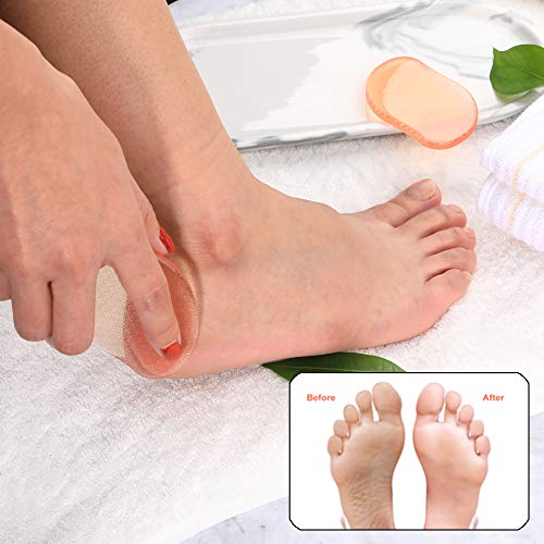 BEZOX Glass Foot File Callus Remover, Crystal Pedicure Foot Rasp for Callused, Coarse, Hard Skin Removal, Portable Hand Sized Foot Scraper for Cracked Heel - Orange - style: Orange