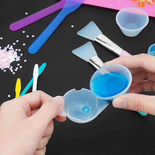 Gartful 9PCS Silicone Mixing Cups Set, Resin Casting Tool Kit, DIY Craft Set for Epoxy, 1pcs 700ml Oversize Measuring Cup, 1pcs 250ml Large and 3pcs 100ml Reusable Measurements Cups, 4pcs Mixing Cups - size: Large-700ml*1+250ml*1+100ml*3+mini size*4