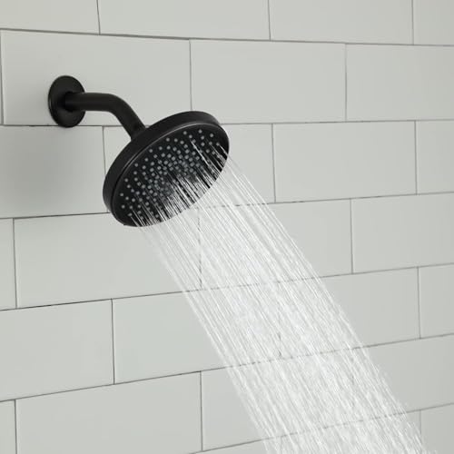High Pressure Shower Head - 4.7“ Powerful Bathroom Pressure Boosting Rain Showerhead - Perfect Universal Replacement for Rainfall Shower Heads (Black) - style: 1 Pack Black