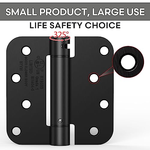 1 Pack 4 Inch Self Closing Door Hinge, Gloss Black - size: 4" (1 Pack)