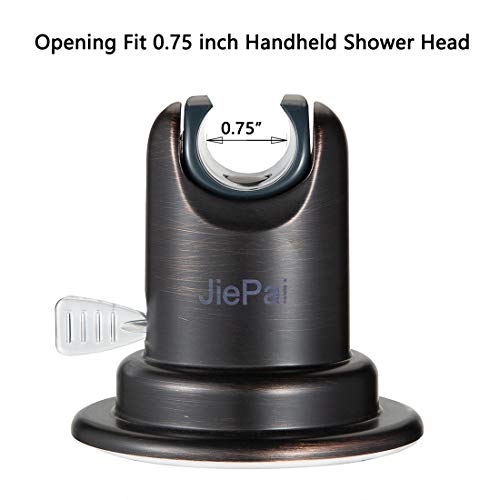 JiePai Suction Cup Shower Head Holder-Adjustable,Oil Rubbed Bronze | 20° adjustable angle,Removable,No-drill wall mount,fits 3/4 handheld,Works on tile glass metal,For bathroom/RV - color: Adjustable Holder-Oil Rubbed Bronze