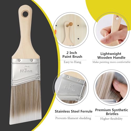 Mister Rui Paint Brushes Set, 4 Pack Angled Brushes for Trim and Wall - size: 4PCS, 0.6", 2" Short 2, 2.5"