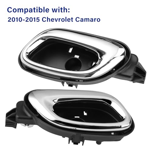 2Pcs Interior Door Handle for Chevrolet Chevy Camaro 2010 2011 2012 2013 2014 2015,for Front Door Left & Right Side Replaces 20955311 20955302, Chrome