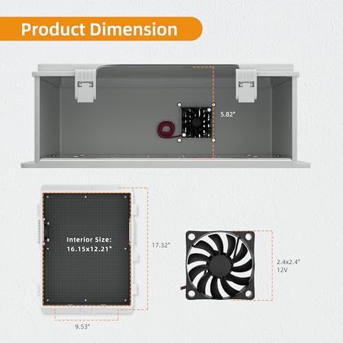 Joinfworld Vented Outdoor Enclosure Box 18.1x12.6x6.4 White - size: 18.1"x12.6"x6.4" Non-Slip Buckle