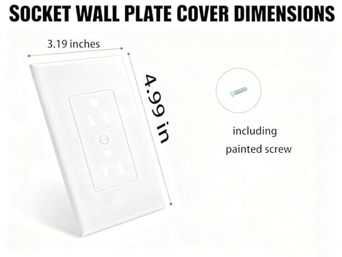 ZEFTV 6 Pack Duplex Outlet Covers Wall Plates 1-Gang Switch Outlet Electrical Cover Plate Unbreakable Thermoplastic Faceplate for Light Receptacle Outlet Switch, White - color: Single Outlet, size: 6 Pack
