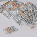 Baby Bed Frame Bolts, Crib Screws Hardware ReplacementKit M6x20/40/60/80mm Hex Drive Socket Cap Screws Barrel Nuts Wooden Dowel Kit for Beds Chairs Furniture et (Silver-16set) - size: Silver-16set