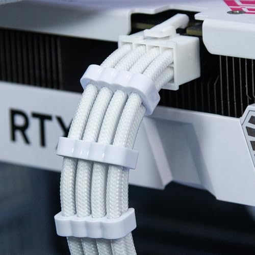Sirlyr White 24-Pack PSU Cable Organizer Combs Kit 3.5mm for PC - color: White