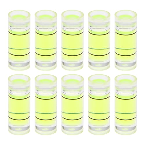 HARFINGTON 10pcs Small Cylindrical Bubble Level Vials 5x13mm PMMA Mini Horizontal Bubble Spirit Level Measuring Layout Tools for RV TV Picture Frame Hanging Tool Leveler - size: 5x13mm