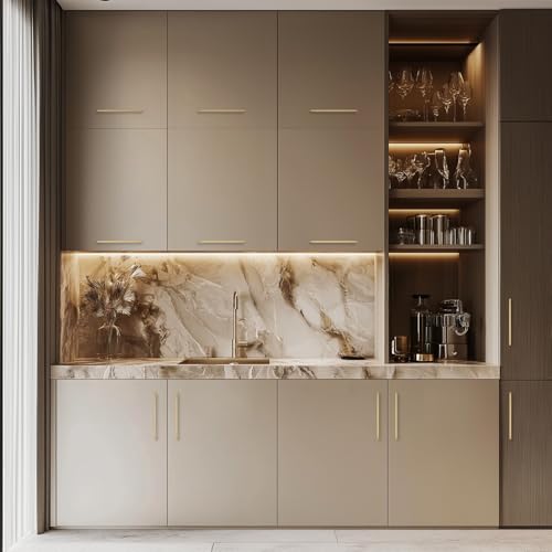 Ravinte Champagne Bronze Kitchen Square Cabinet Handles 10 Inch 10 Pack - size: 10 Inch hole